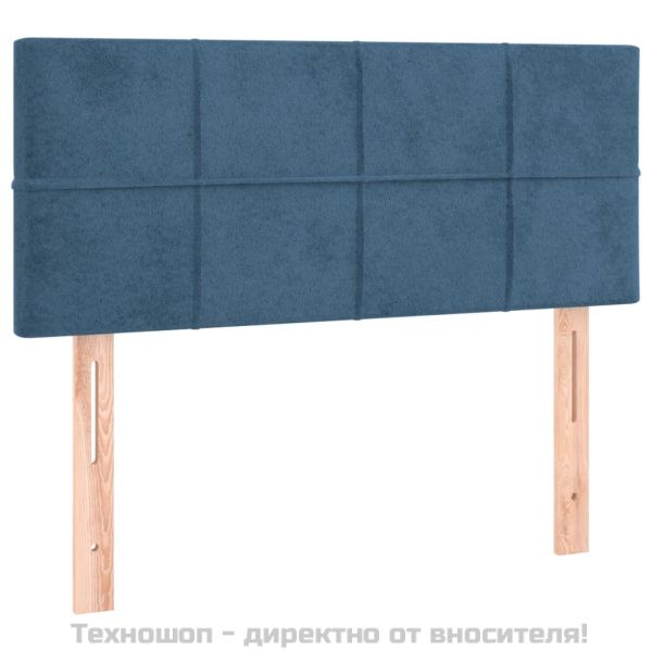 Боксспринг легло с матрак, тъмносиньо, 100x200 см, кадифе