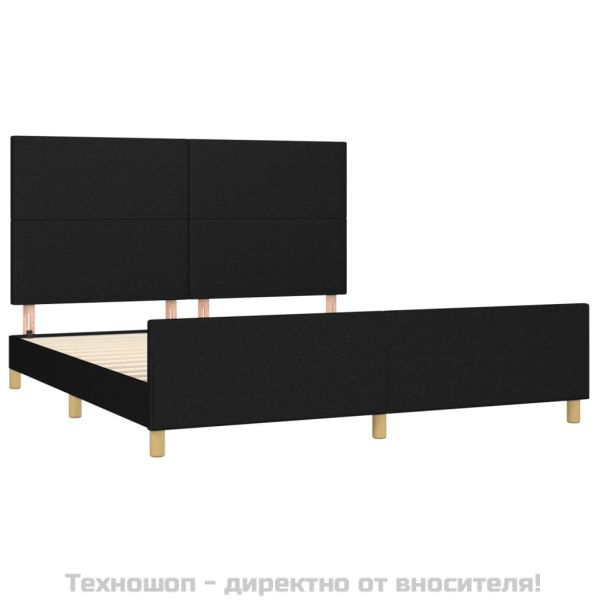 Рамка за легло без матрак, черна, 180x200 см, плат