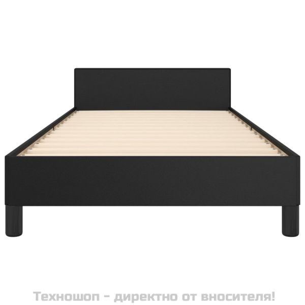 Рамка за легло с табла, черна,90x190 см изкуствена кожа