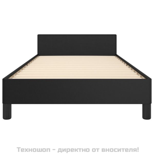 Рамка за легло с табла, черна, 90x200 см, изкуствена кожа