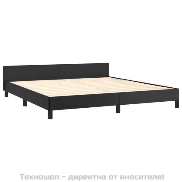 Рамка за легло с табла, черна, 180x200 см, изкуствена кожа