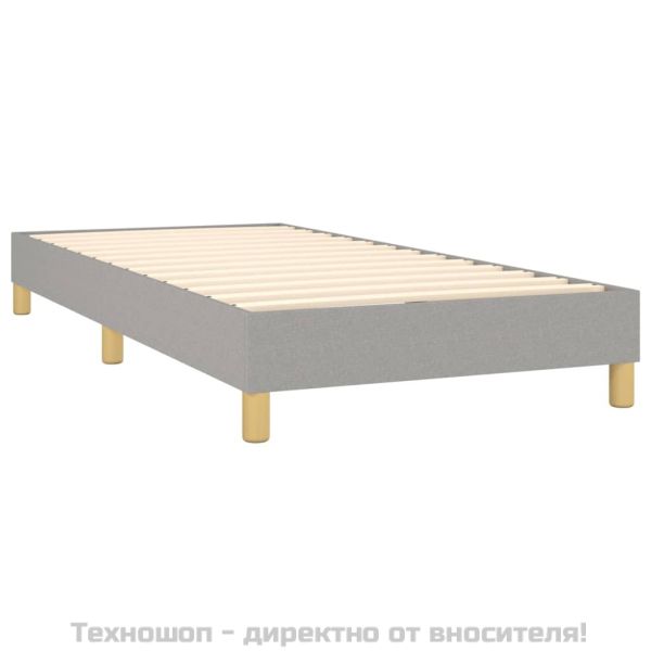 Боксспринг легло с матрак, светлосиво, 90x200 см, плат