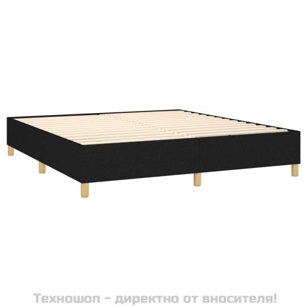 Боксспринг легло с матрак, черно, 180x200 см, плат