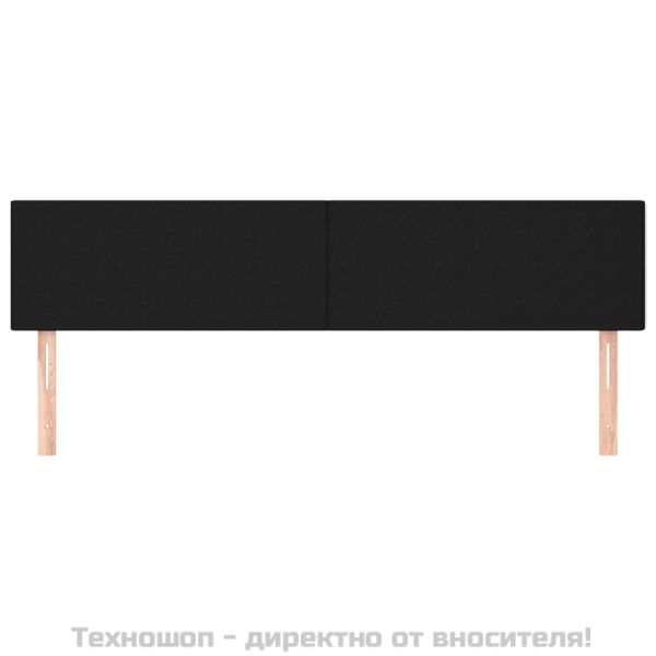 Горни табли за легло, 2 бр, черни, 90x5x78/88 см, плат