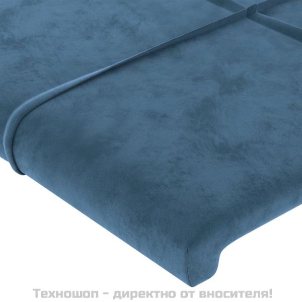 Горна табла за легло, тъмносиня, 100x5x78/88 см, кадифе