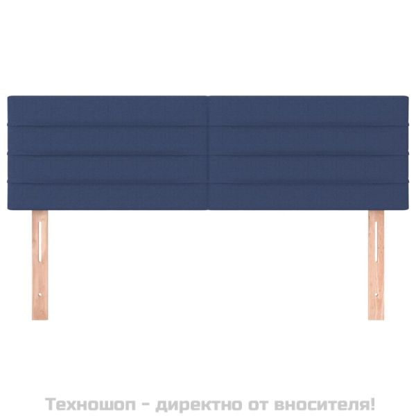 Горни табли за легло, 2 бр, сини, 72x5x78/88 см, плат