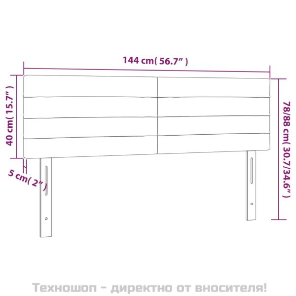 Горни табли за легло, 2 бр, сини, 72x5x78/88 см, плат
