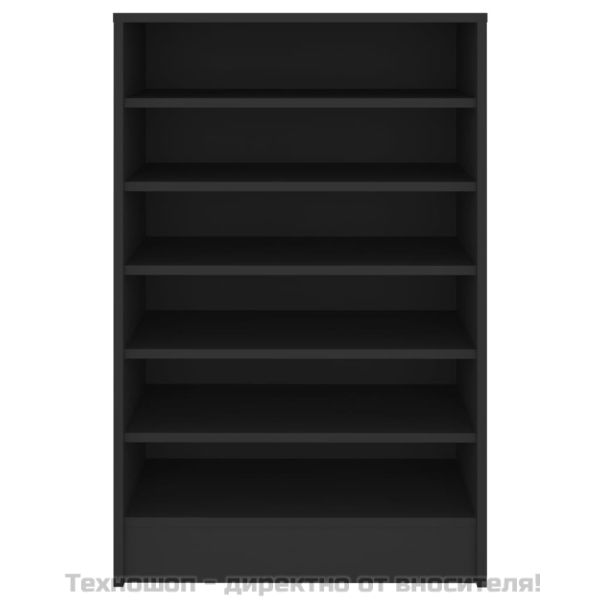 Шкаф за обувки, черен, 60x35x92 см, инженерно дърво