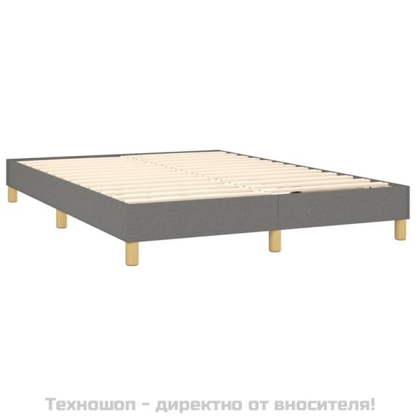 Боксспринг легло с матрак, тъмносиво, 140x200 см, плат