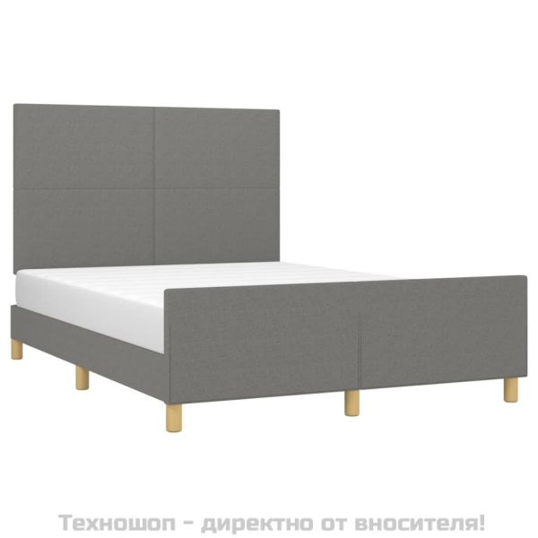 Рамка за легло без матрак, тъмносива, 140x190 см, плат