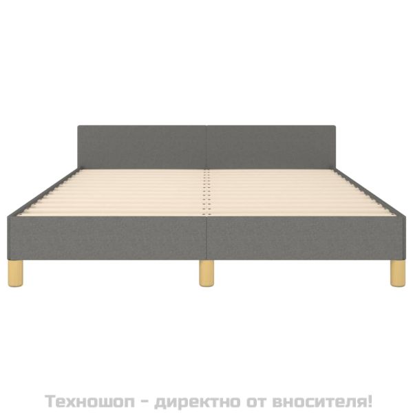 Рамка за легло без матрак, тъмносива, 140x200 см, плат