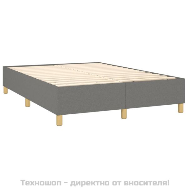Боксспринг легло с матрак, тъмносиво, 140x200 см, плат
