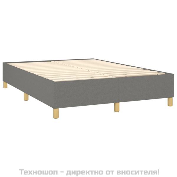 Боксспринг легло с матрак, тъмносиво, 140x190 см плат