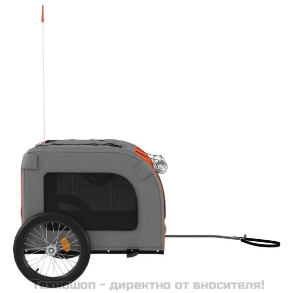 Ремарке за колело за любимци оранжев и сив Оксфорд плат желязо