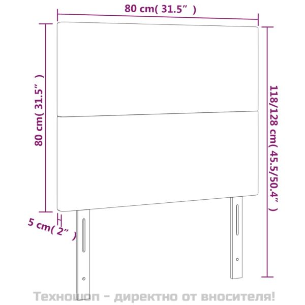 Табла за легло, тъмносива, 80x5x118/128 см, плат