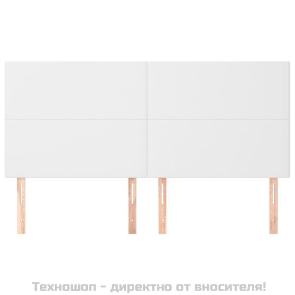 Табла за легло, бяла, 160x5x118/128 см, изкуствена кожа