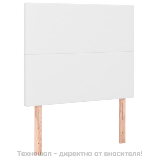 Табла за легло, бяла, 80x5x118/128 см, изкуствена кожа