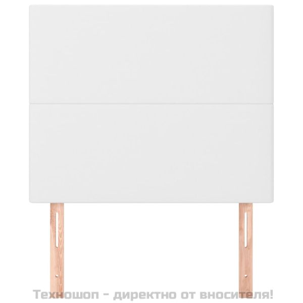 Табла за легло, бяла, 80x5x118/128 см, изкуствена кожа