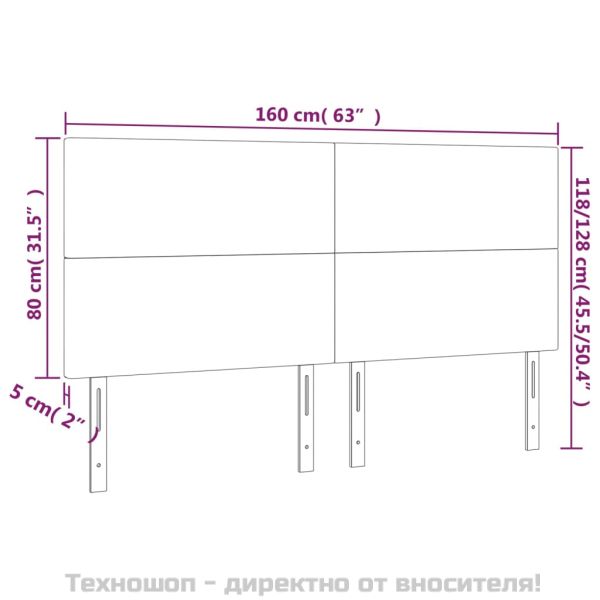 Табла за легло, тъмносива, 160x5x118/128 см, плат