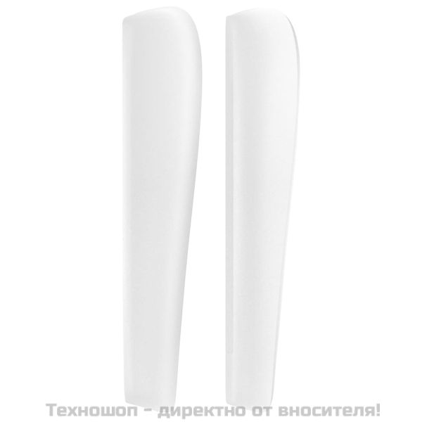 Горна табла с уши, бяла, 83x23x118/128 см, изкуствена кожа