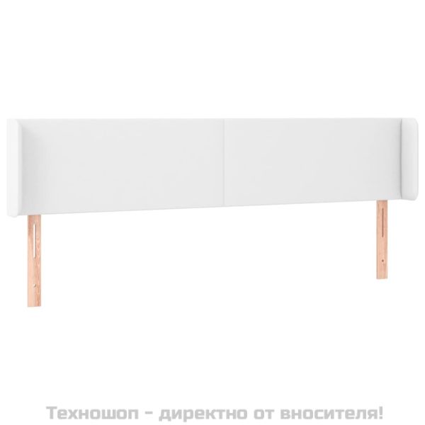 Горна табла за легло, Бяла, 163x16x78/88 см, изкуствена кожа