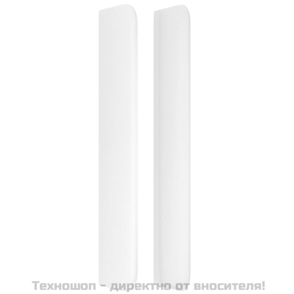 Горна табла с уши, бяла, 83x16x118/128 см, изкуствена кожа