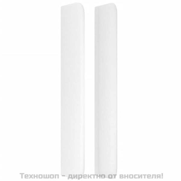 Горна табла с уши, бяла, 163x16x118/128 см, изкуствена кожа