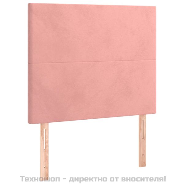 Боксспринг легло с матрак, розово, 100x200 см, кадифе