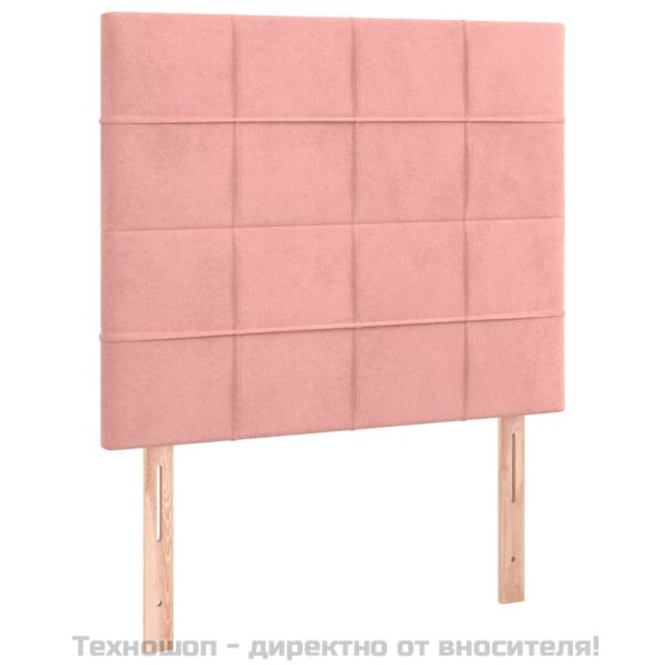 Боксспринг легло с матрак, розово, 100x200 см, кадифе