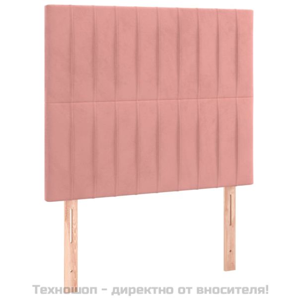 Боксспринг легло с матрак, розово, 100x200 см, кадифе