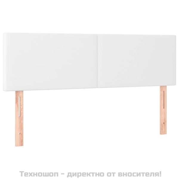 Боксспринг легло с матрак, бяло, 140x200 см, изкуствена кожа