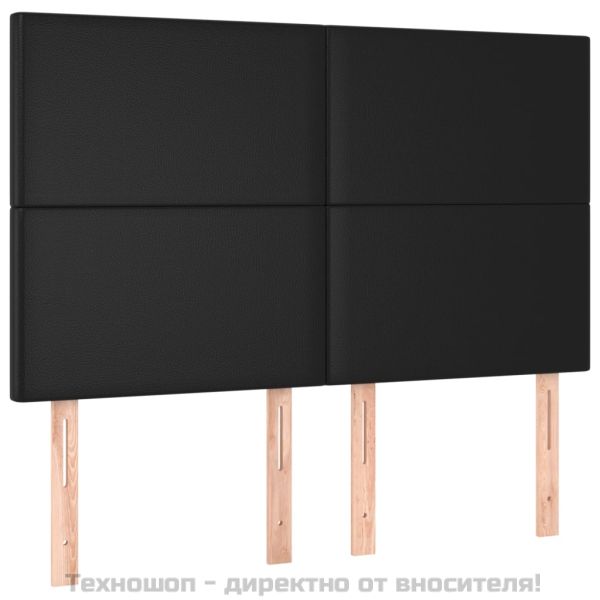 Рамка за легло с табла, черна, 140x190 см изкуствена кожа