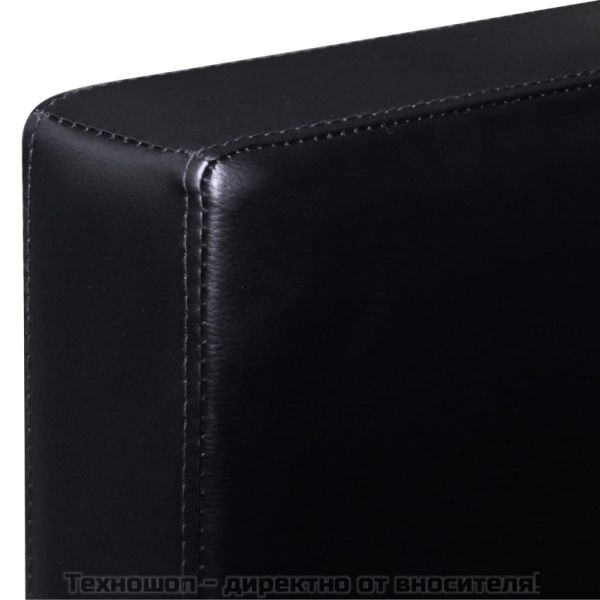 Триместен L-образен диван, изкуствена кожа, черен