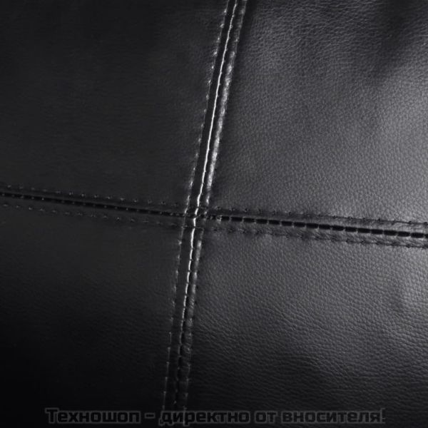 Триместен L-образен диван, изкуствена кожа, черен