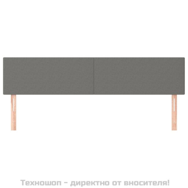 Горни табли за легло, 2 бр, тъмносиви, 80x5x78/88 см, плат