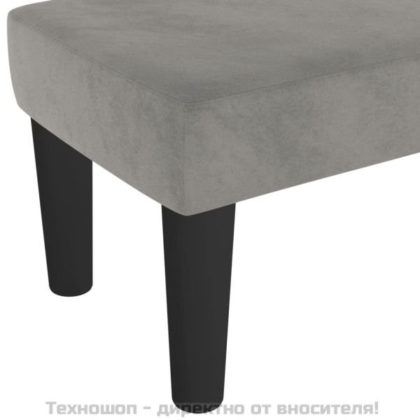 Пейка, светлосива, 70x30x30 см, кадифе