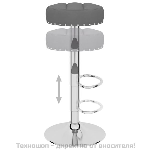 Бар табуретки, 2 бр, тъмносиви, текстил