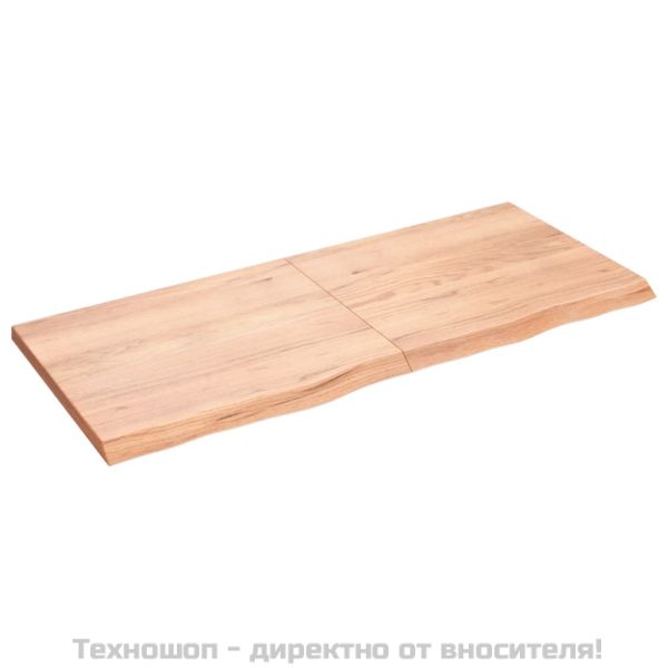 Стенен рафт светлокафяв 140x60x(2-4) см обработен масивен дъб