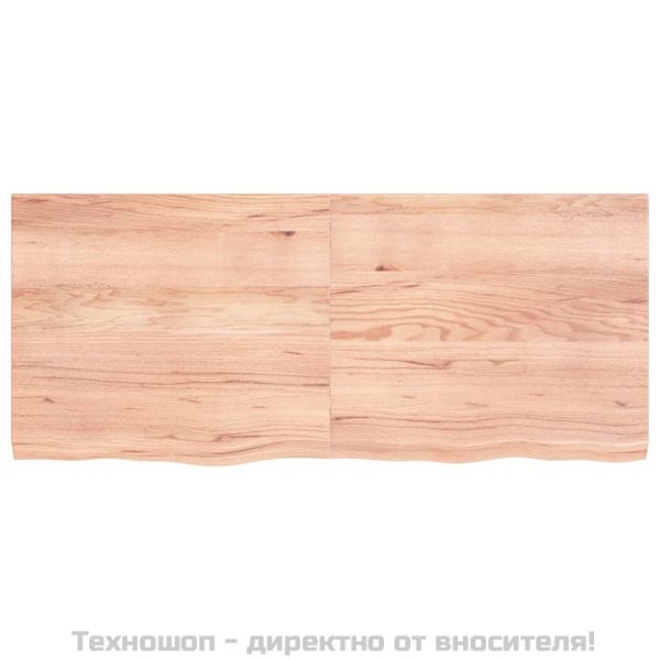 Стенен рафт светлокафяв 140x60x(2-4) см обработен масивен дъб