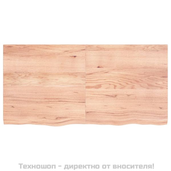 Стенен рафт светлокафяв 120x60x(2-4) см обработен масивен дъб