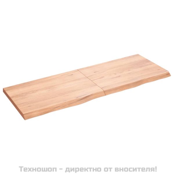 Стенен рафт светлокафяв 140x50x(2-4) см обработен масивен дъб