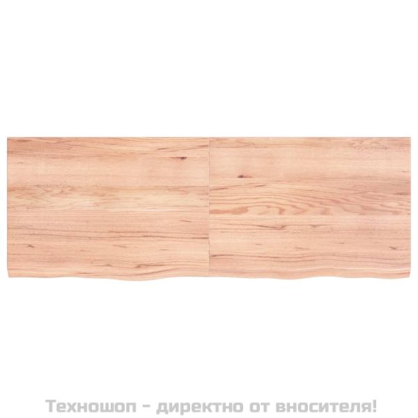 Стенен рафт светлокафяв 140x50x(2-4) см обработен масивен дъб