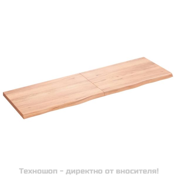 Стенен рафт светлокафяв 160x50x(2-4) см обработен масивен дъб