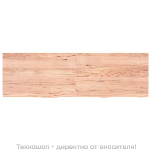 Стенен рафт светлокафяв 160x50x(2-4) см обработен масивен дъб