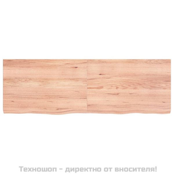 Стенен рафт светлокафяв 120x40x(2-4) см обработен масивен дъб