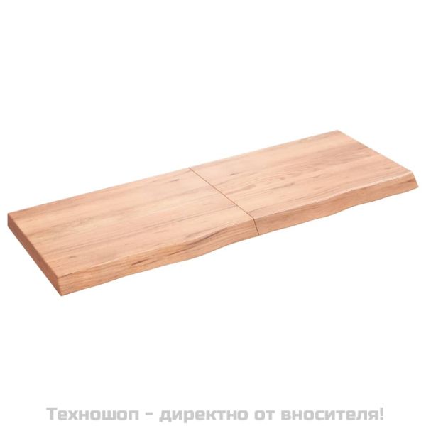 Стенен рафт светлокафяв 140x50x(2-6) см обработен масивен дъб