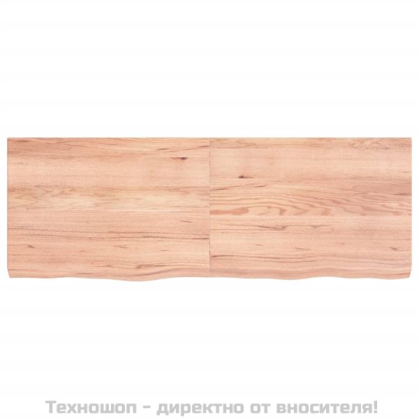 Стенен рафт светлокафяв 140x50x(2-6) см обработен масивен дъб