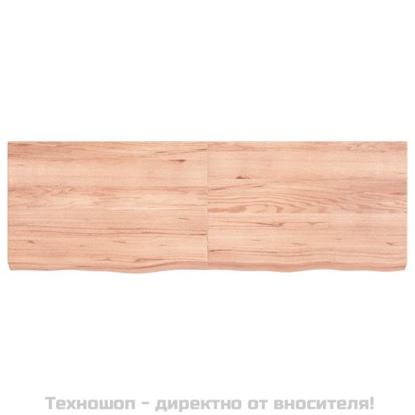 Стенен рафт светлокафяв 120x40x(2-6) см обработен масивен дъб