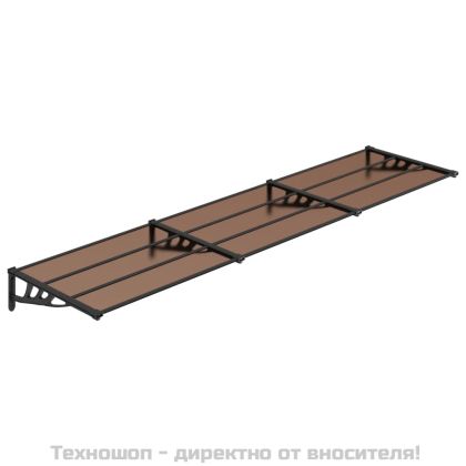 Навес за врата, черен, 358,5x90 см, поликарбонат