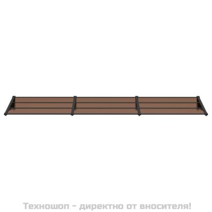 Навес за врата, черен, 358,5x90 см, поликарбонат